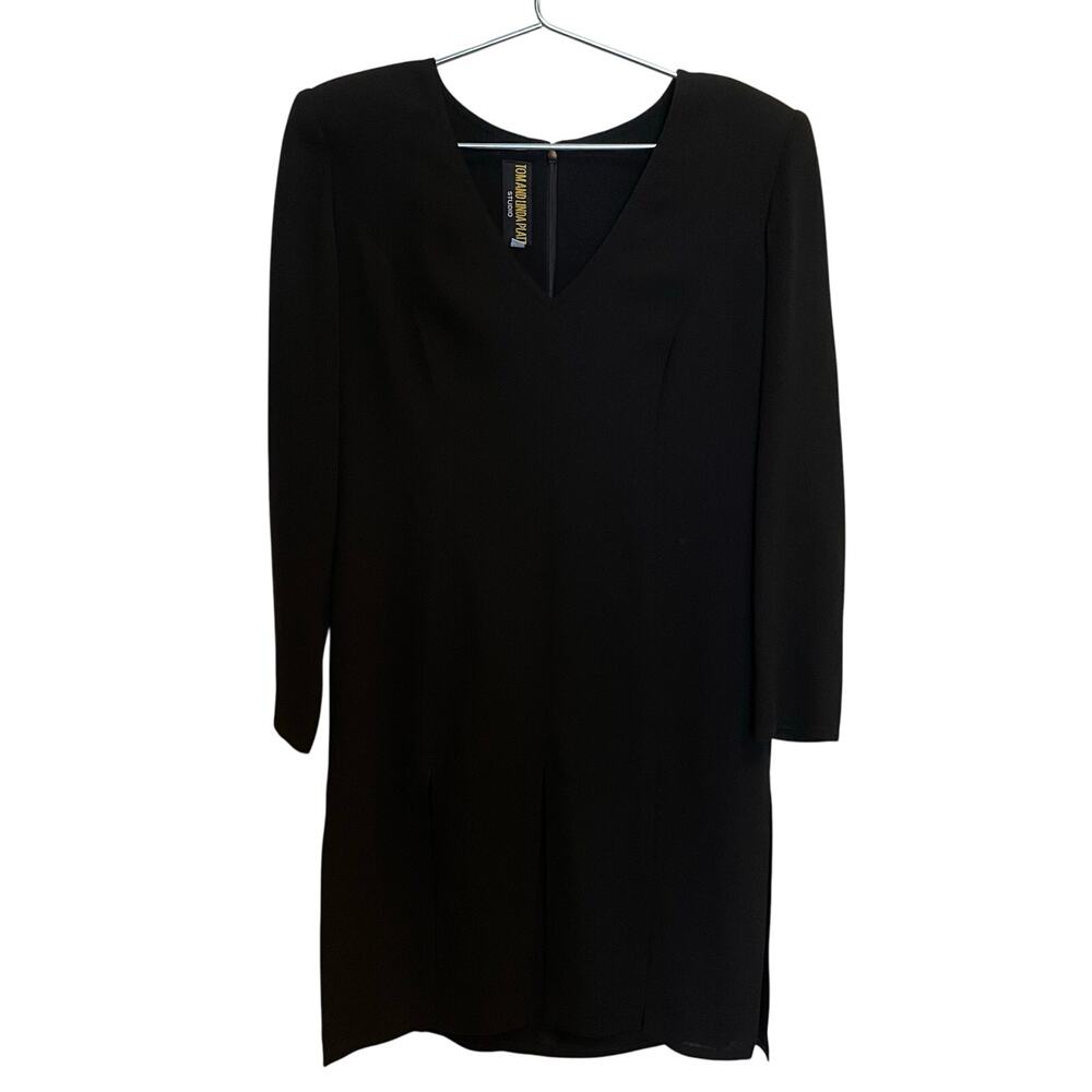 Tom and Linda Platt Black Vintage Cocktail Dress